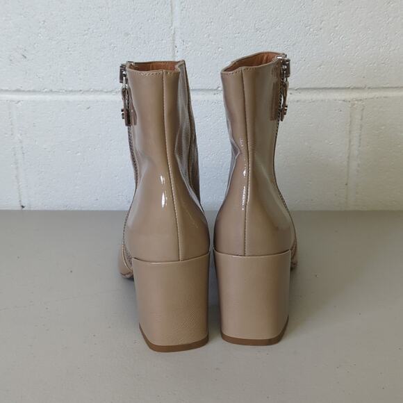 new Aquatalia made in Italy SZ 9.5 Delfina Nappa Patent Leather heeled boot zip - Picture 3 of 6